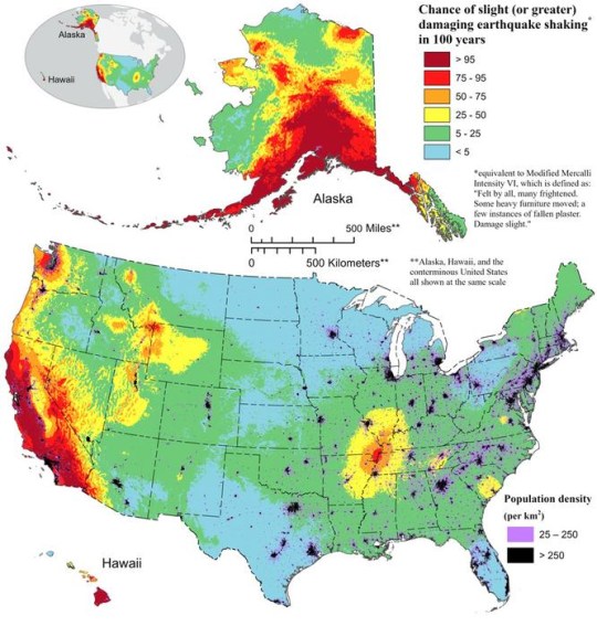 Detailed earthquake map