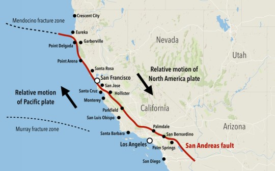 The San Andreas fault map