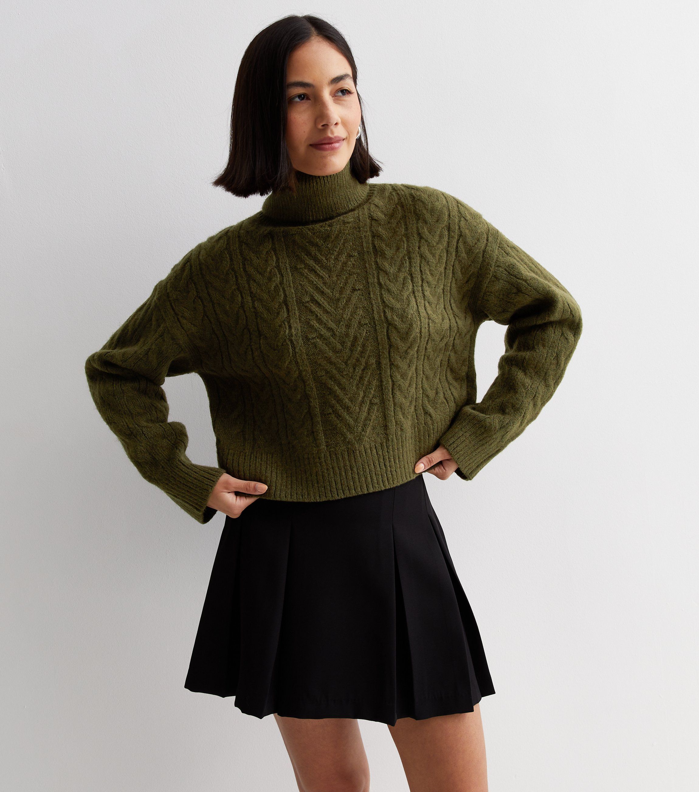 New Look’s cable knit roll-neck jumper is just £22.49