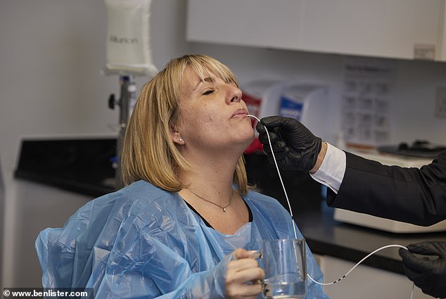 Emanuela Torrielli (pictured), from Surbiton in South-West London , underwent the 15-minute treatment privately in the city earlier this month, in an attempt to lose weight and keep it off. With a BMI of 30, the 40-year-old is considered obese. The swallowable balloon is currently available privately to those with a BMI over 27