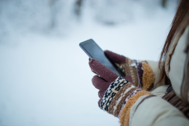 Phone in the snow