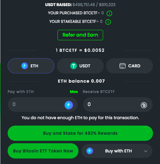 Buy and stake Bitcoin ETF Token