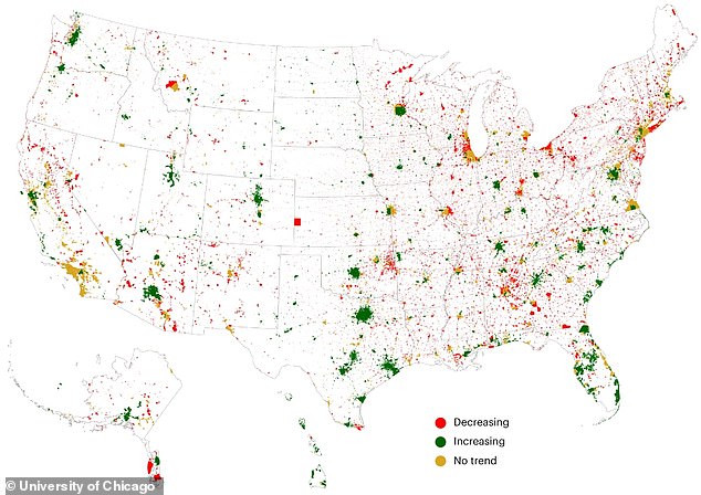 Researchers predicted population trends between 2020 and 2100 based on the past 20 years of population data. In this severe scenario, about 64 percent of cities are predicted to lose population by 2100