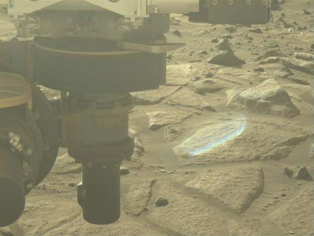 An image taken by the Perseverance rover yesterday shows a mystery blue orb 