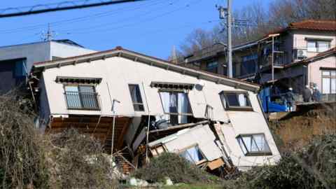 A collapsed house in Kanazawa, Ishikawa prefecture