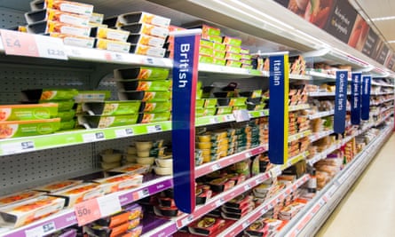 Rows of ready meals at a Sainsbury’s store