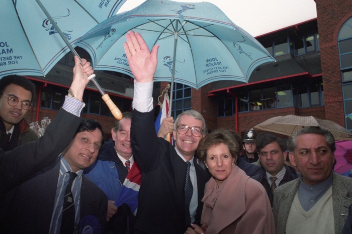 John and Norma Major on campaign trail in Birmingham in 1992