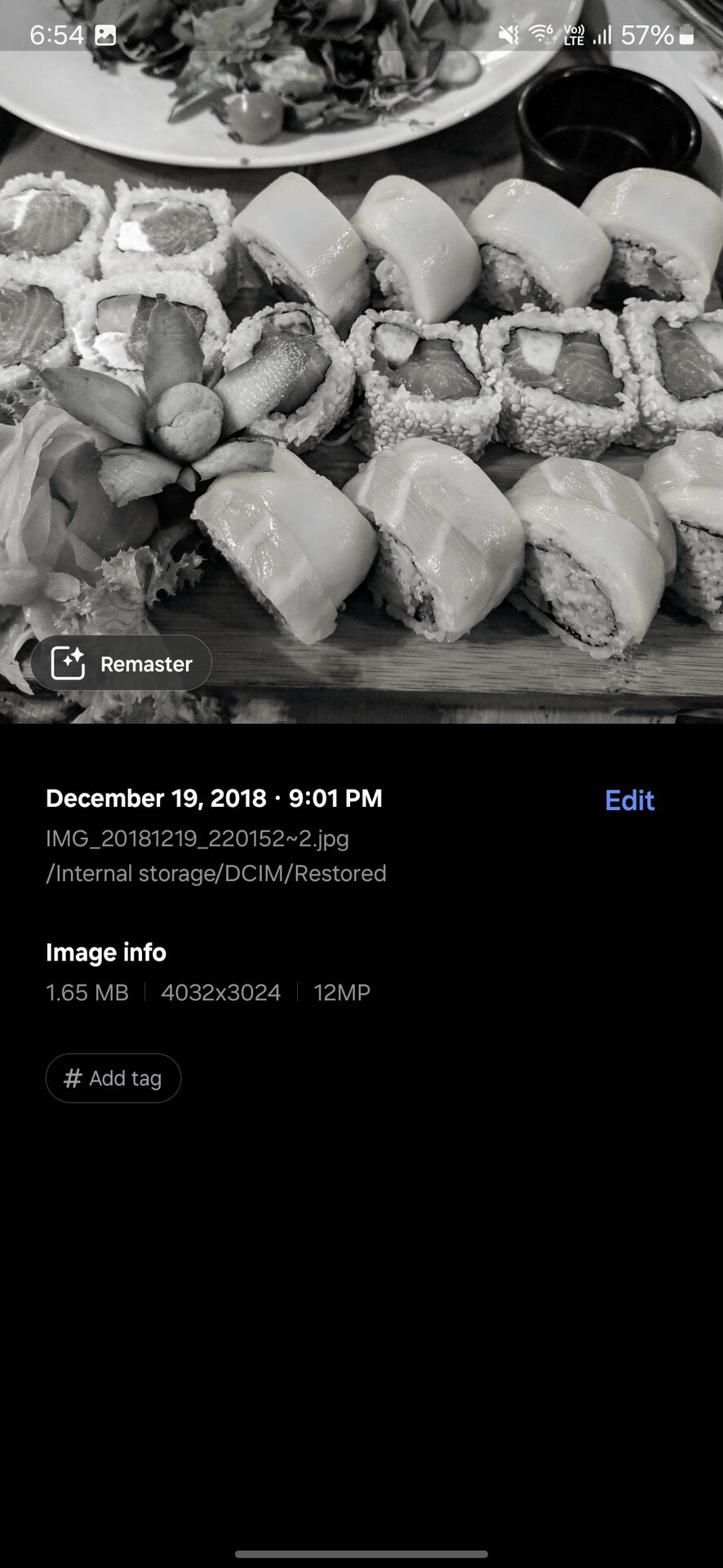 screenshot samsung galaxy s24 gallery no colorize sushi 2