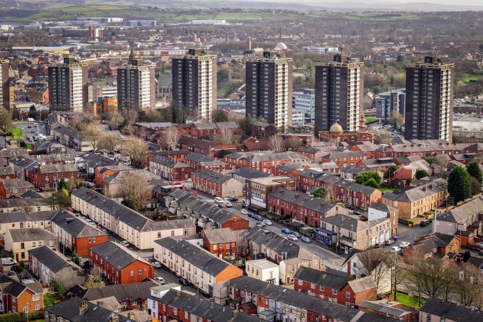 An aerial view over Rochdale 