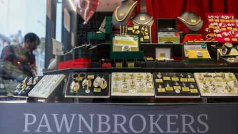 Items for sale at a pawnbroker in London