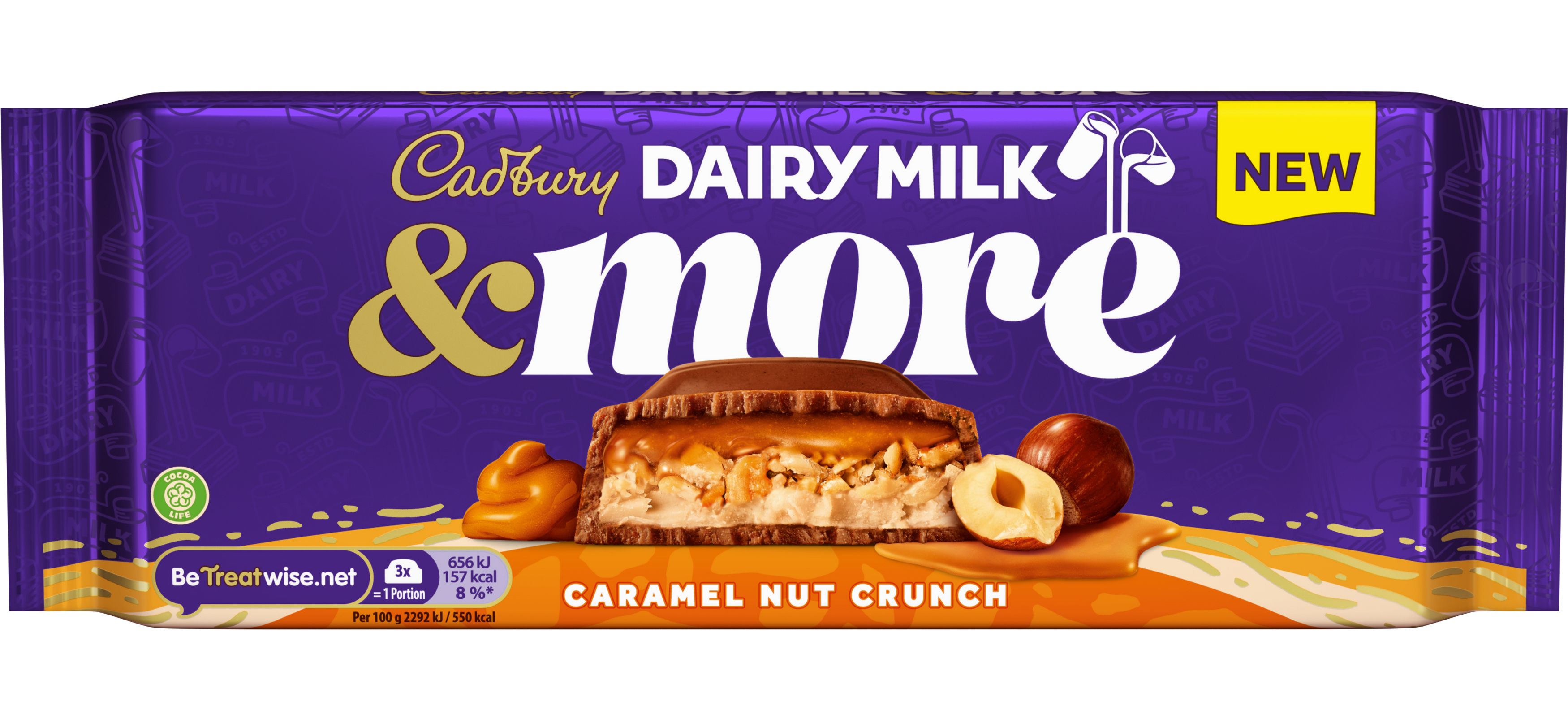 The new Cadbury Dairy Milk &More caramel nut crunch is sure to be a hit with chocolate lovers