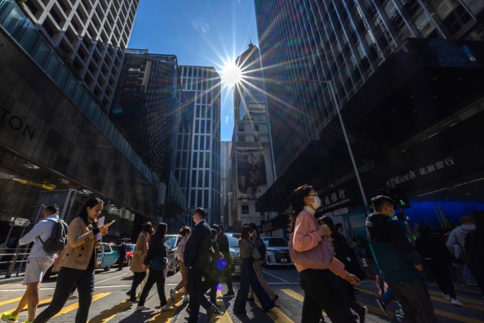 Pedestrians in the Hong Kong Central area