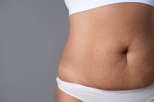 A woman's bellybutton