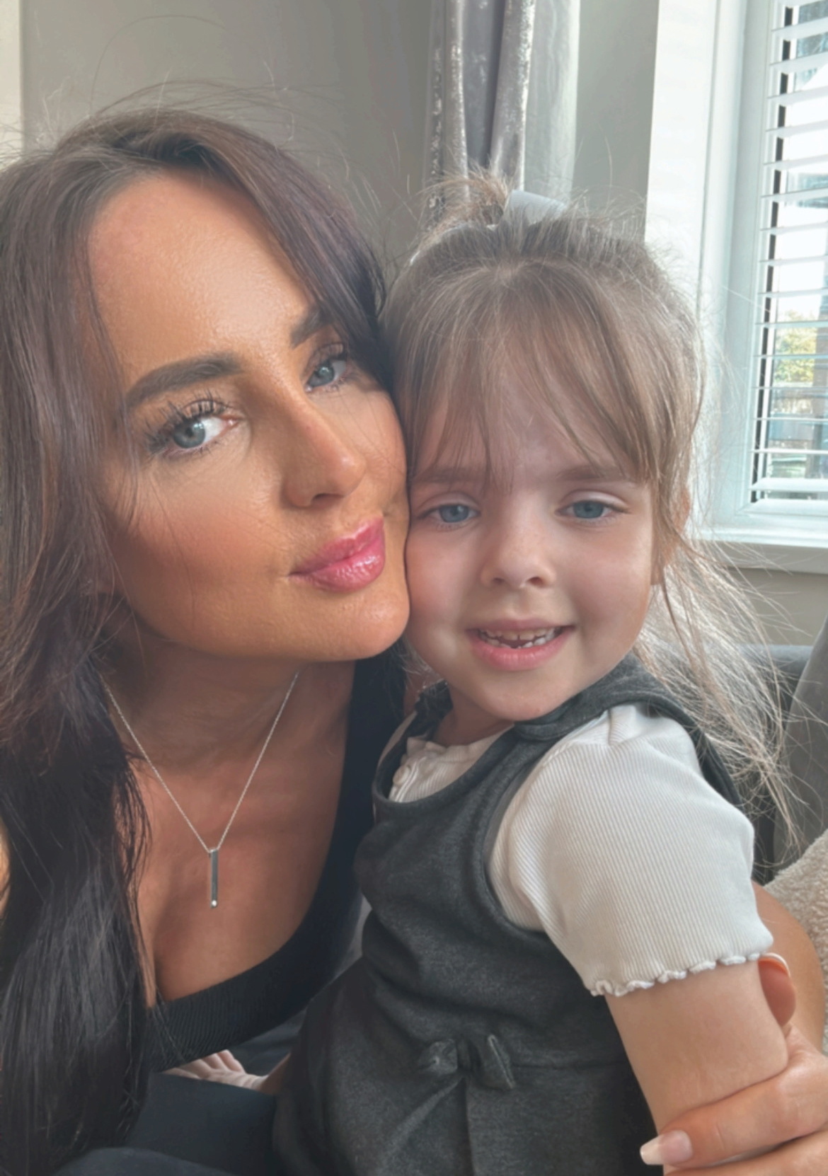 Harlow will need a kidney transplant, with mum Melanie, above, the donor