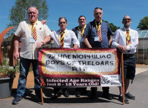  (L-R) Steve Nicholls, Gary Webster, Ade Goodyear, Richard Warwick and Lee Moorey were all pupils at Treloar's Boys School where dozens were infected in the scandal (credit: supplied)