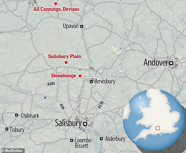 The modern burial barrow at All Cannings is just north of Salisbury Plain and the world-famous Stonehenge