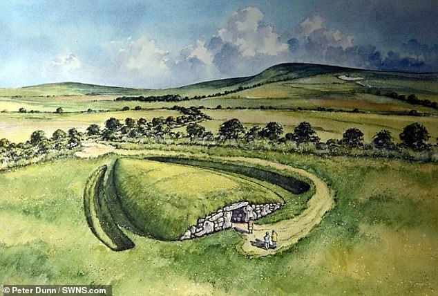 The original barrows (pictured) were built thousands of years ago by hand using natural limestone, lime mortar and traditional techniques