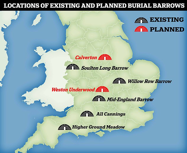 The first modern barrow - All Cannings, near Marlborough in Wiltshire - opened in 2015. Since then, further barrow sites have sprung up in Cambridgeshire, Dorset, Shropshire and Oxfordshire