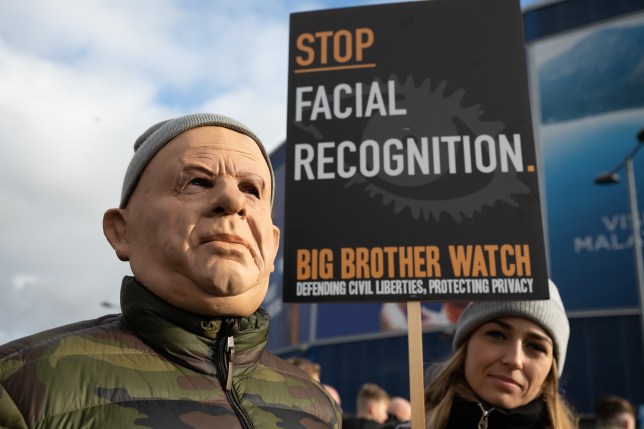Anti- facial recognition protestors