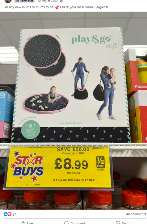 Bargains are selling a kids play mat for just £8.99