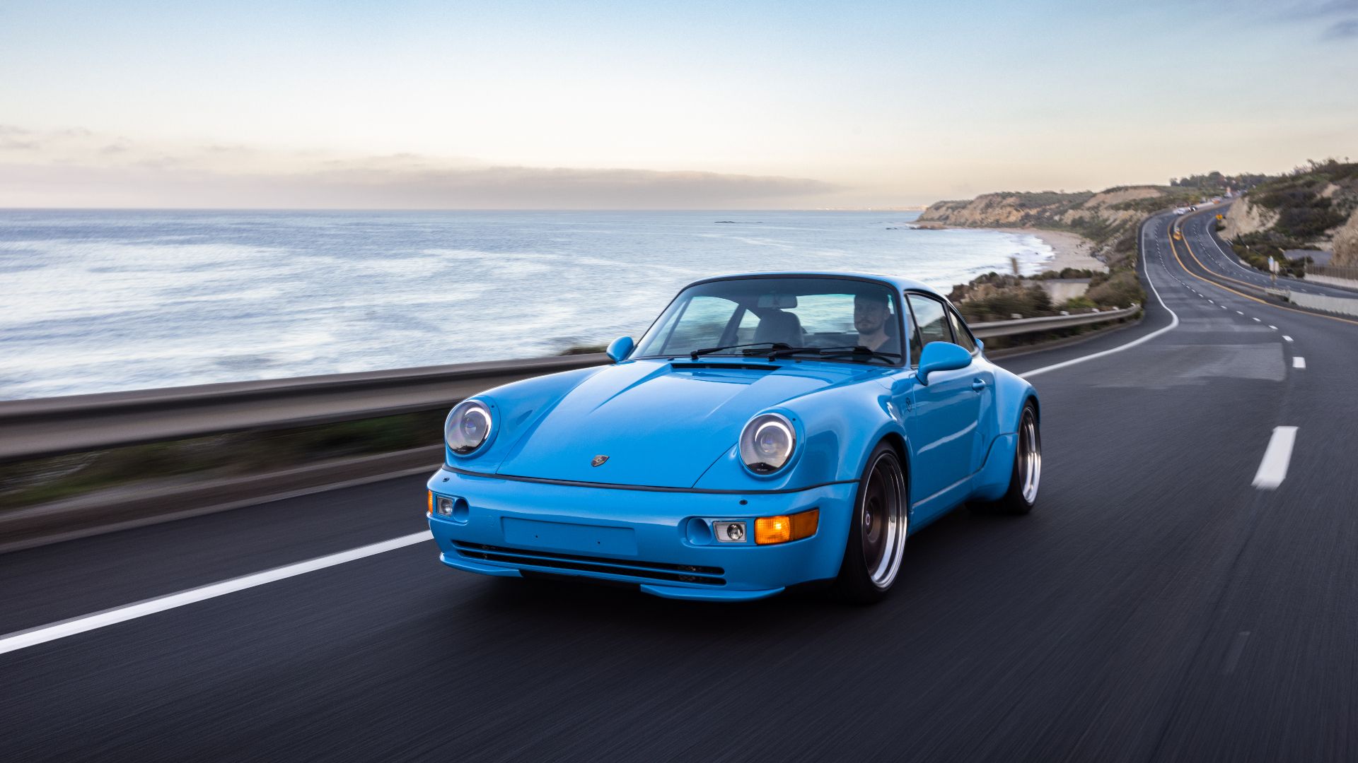 Blue Everrati 964 Porsche 911 EV