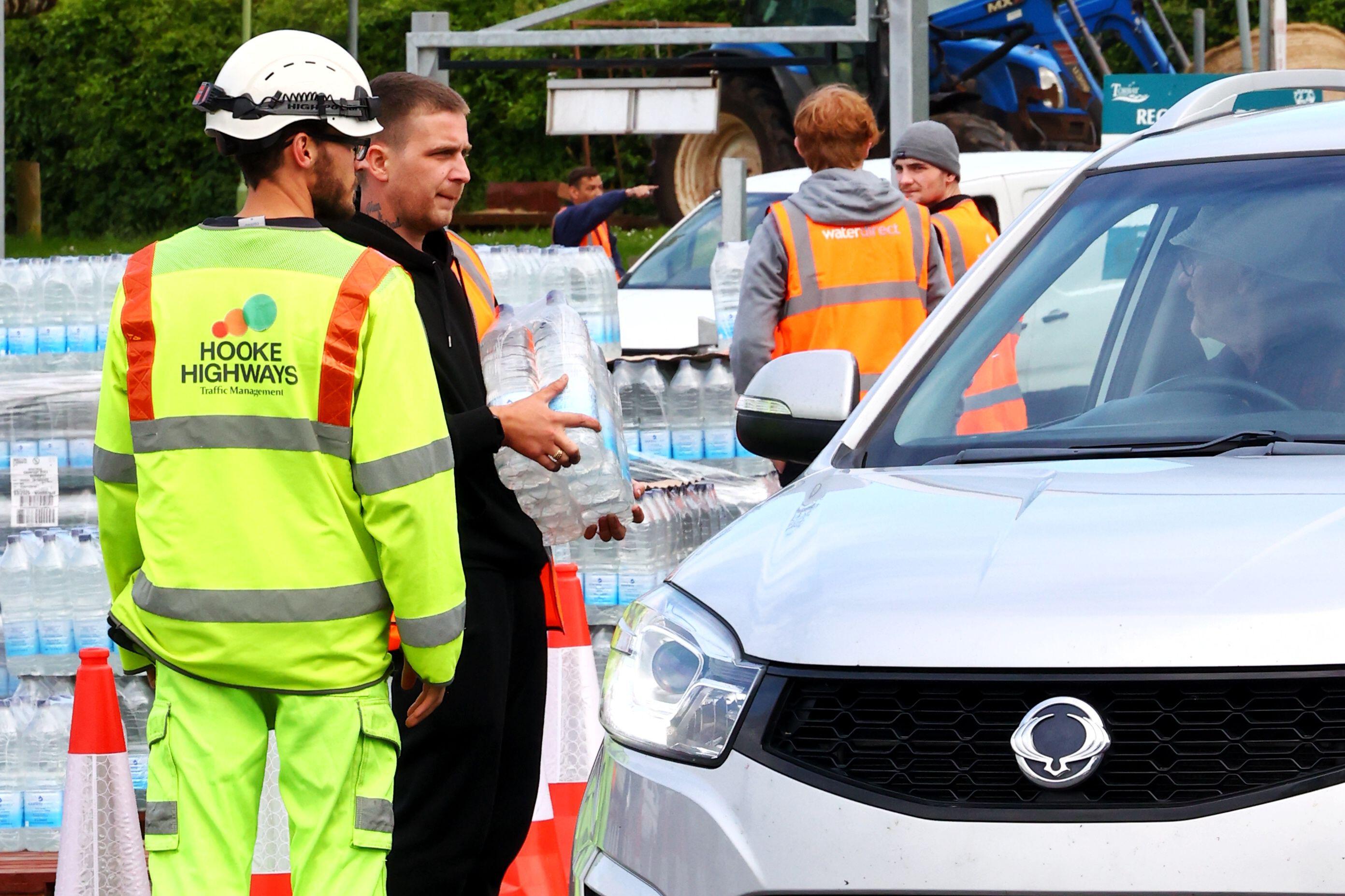 South West Water has been handing out bottled water to anyone affected