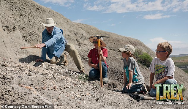 The boys sent pictures of their find to Dr Tyler Lyson (pictured left), of the Denver Museum of Nature & Science, who helped investigate the fossil