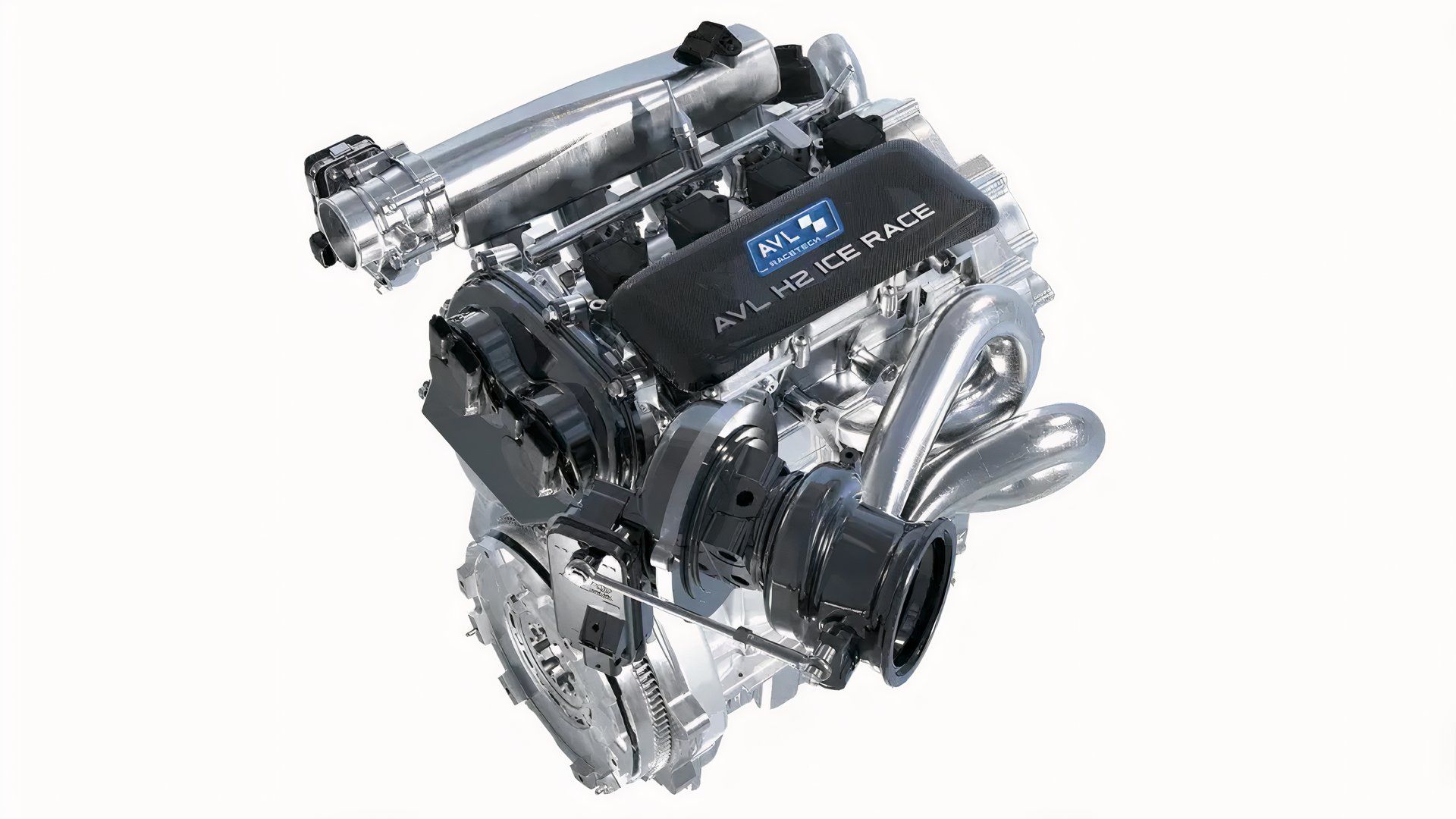 AVL Racetech hydrogen combustion engine, closeup view of enigne block