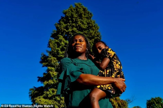 Pictured: Kaitlyn Joshua and her daughter who suffers from chronic asthma and was told by a physician that they needed to leave cancer alley for her to get better