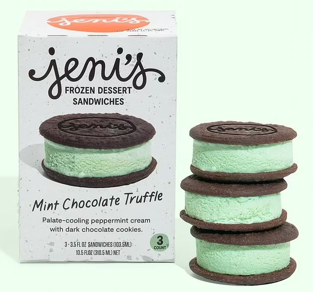 Jeni's Mint Chocolate Truffle Pie Ice Cream Sandwiches are on the 'do not eat' list