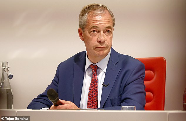 ‘Debanked’: Reform party leader Nigel Farage (pictured) claimed he was targeted because of his political views