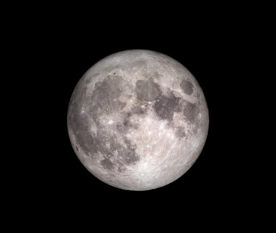 Full Moon over black background..