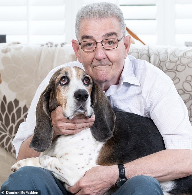 Food or heating? Brian Ashton, a 75-year-old retired lorry driver from Nottingham, is anxious about his beloved dog Dougal who is on a special diet