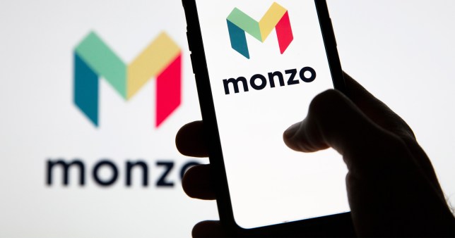 Monzo online financial banking logo on a smartphone