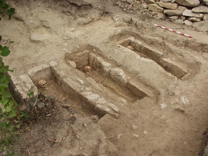 Aerial photo of burials