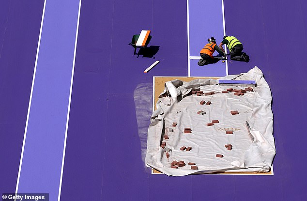 Paris's new Olympic athletics track features a bold purple colour pallet but is also hiding some technical improvements to make it the fastest track yet