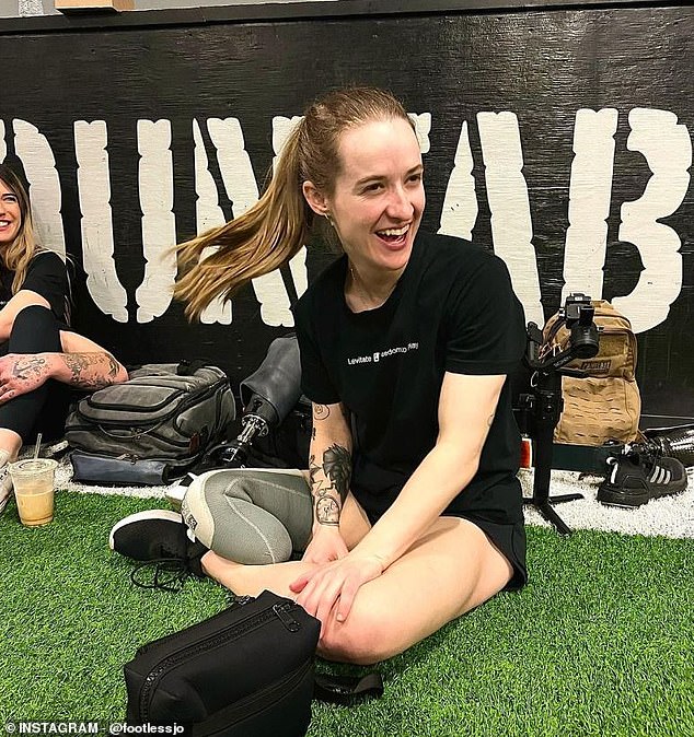 Jo Beckwith, 32, was training for a Brazilian jiu-jitsu competition when she 'felt like a baseball bat had been cracked against the back of my skull.' She had suffered a stroke