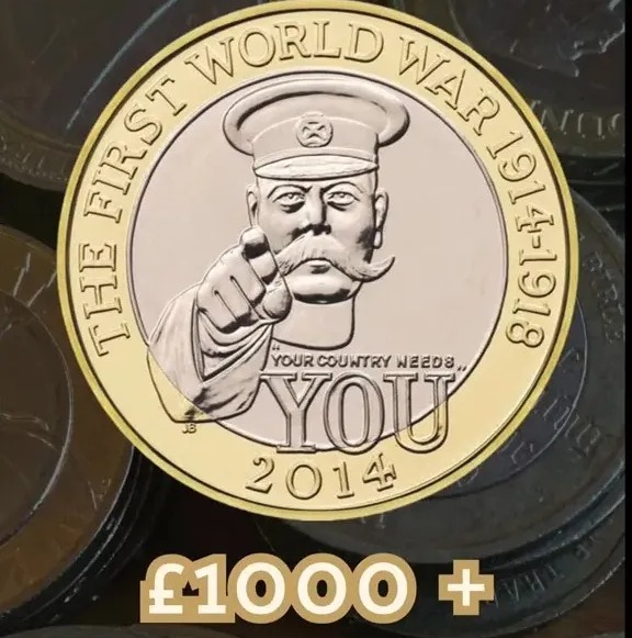 Missing '£2' lettering on the head side of this commenorative £2 coin could be worth £1,000