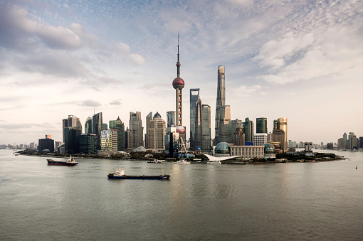 Shanghai skyline and Huangpu river