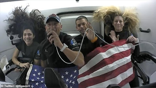 After reaching its highest point yesterday the Polaris Dawn crew celebrated by calling back to Earth from within the capsule. Here mission pilot Scott Poteet speaks to Earth via the spacecraft's internal communication system