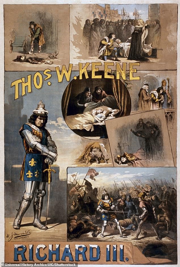 This 1884 poster advertises an American production of the play King Richard III by Shakespeare