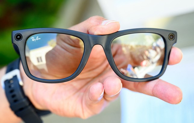 A pair of Ray-Ban Meta 2nd generation smart glasses is seen on display during the Meta Connect Developer Conference