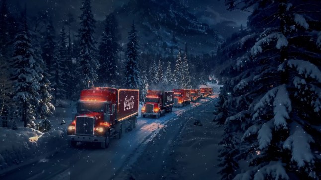 grabs - Coca-Cola issues iconic 'Holidays are Coming' Christmas advert using AI