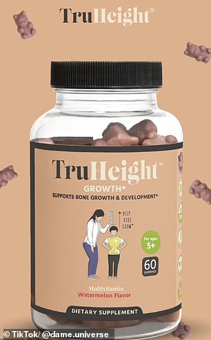 Damon Brown , who has 659,000 followers, listed the gummies as one of 'four ways to grow taller', alongside being active, eating healthily and getting plenty of sleep