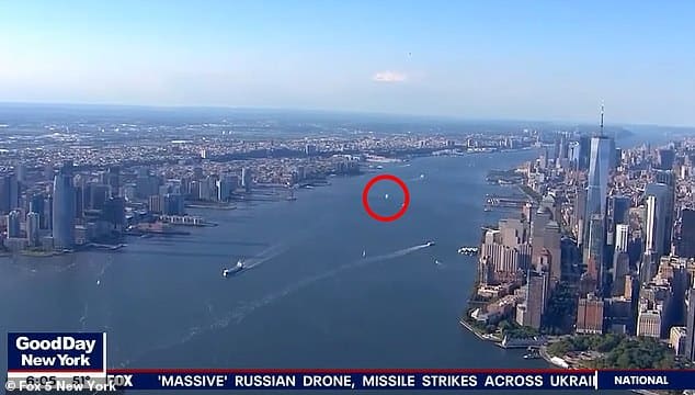 A segment during 'Good Day New York' featured a mysterious orb that appeared to zoom over the Hudson River