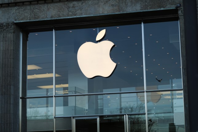 Apple logo on a store front 