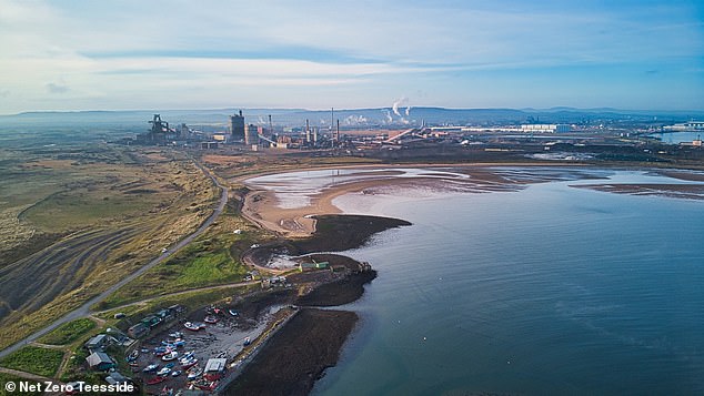 This comes alongside the approval of the NZT Power 'net zero' gas-burning power plant (pictured) in Teesside which will use the carbon capture project to store the emissions it produces