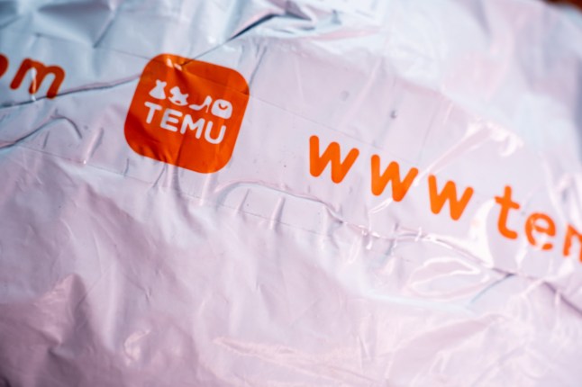 Mandatory Credit: Photo by Nikos Pekiaridis/NurPhoto/Shutterstock (14383161d) A package containing items is being shipped from Temu. Temu Package Stock Photos, Athens, Greece - 09 Mar 2024