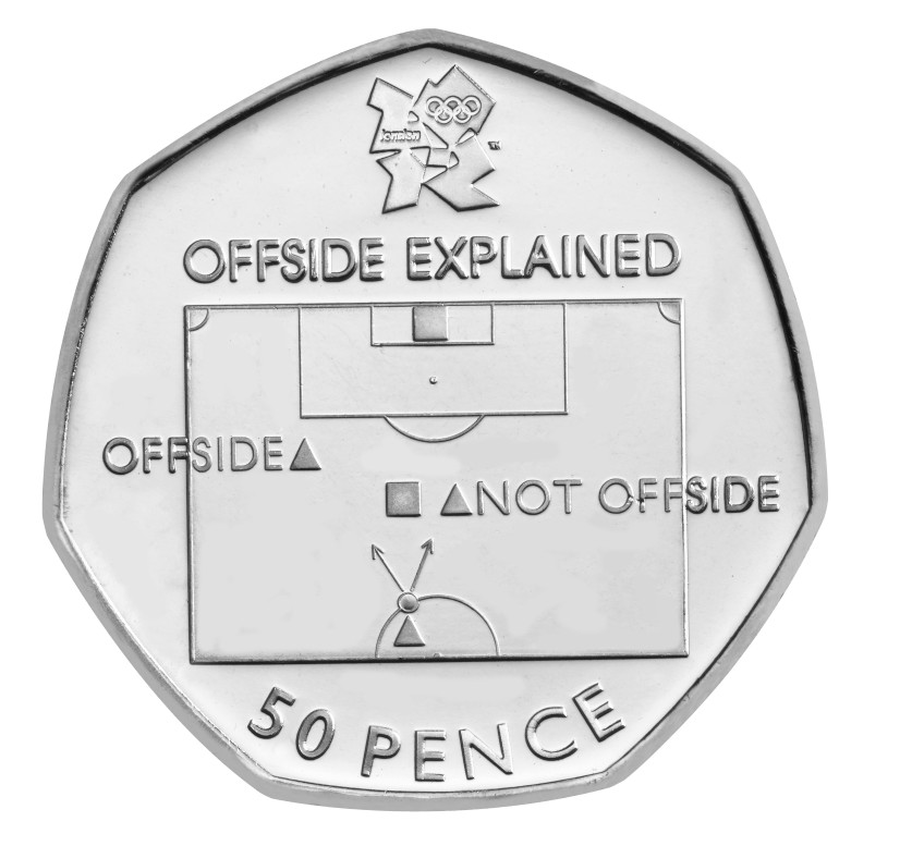 The offside rule explained on the 50p is one of the most valuable