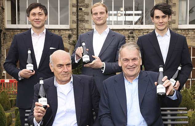 Champing at the bit: From left, fathers Matthew and Jonathan, and sons Nick, James and Keith, with their posh fizz